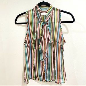 Colorful sleeveless sheer top